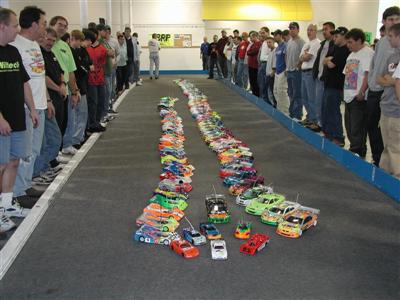 The drivers' meeting before the beginning of controlled practice and qualifying. (Click to enlarge)
